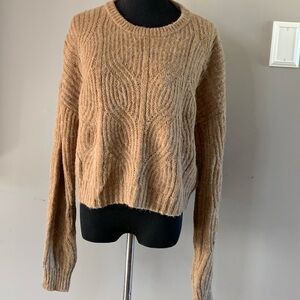 Women’s Pink Lily cropped sweater, (L) wool, alpaca blend
